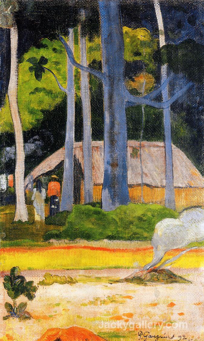 Cabin under the Trees by Paul Gauguin paintings reproduction